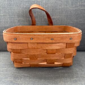 Longaberger Vintage 1990 Small Hanging Key Basket Chore Basket 5" x 7"